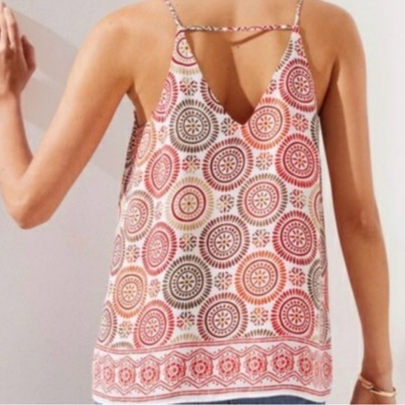 🆓 LOFT ⚜️ Resort mandala mosaic geometric kaftan tank blouse🏖️⛱️ - Picture 2 of 4